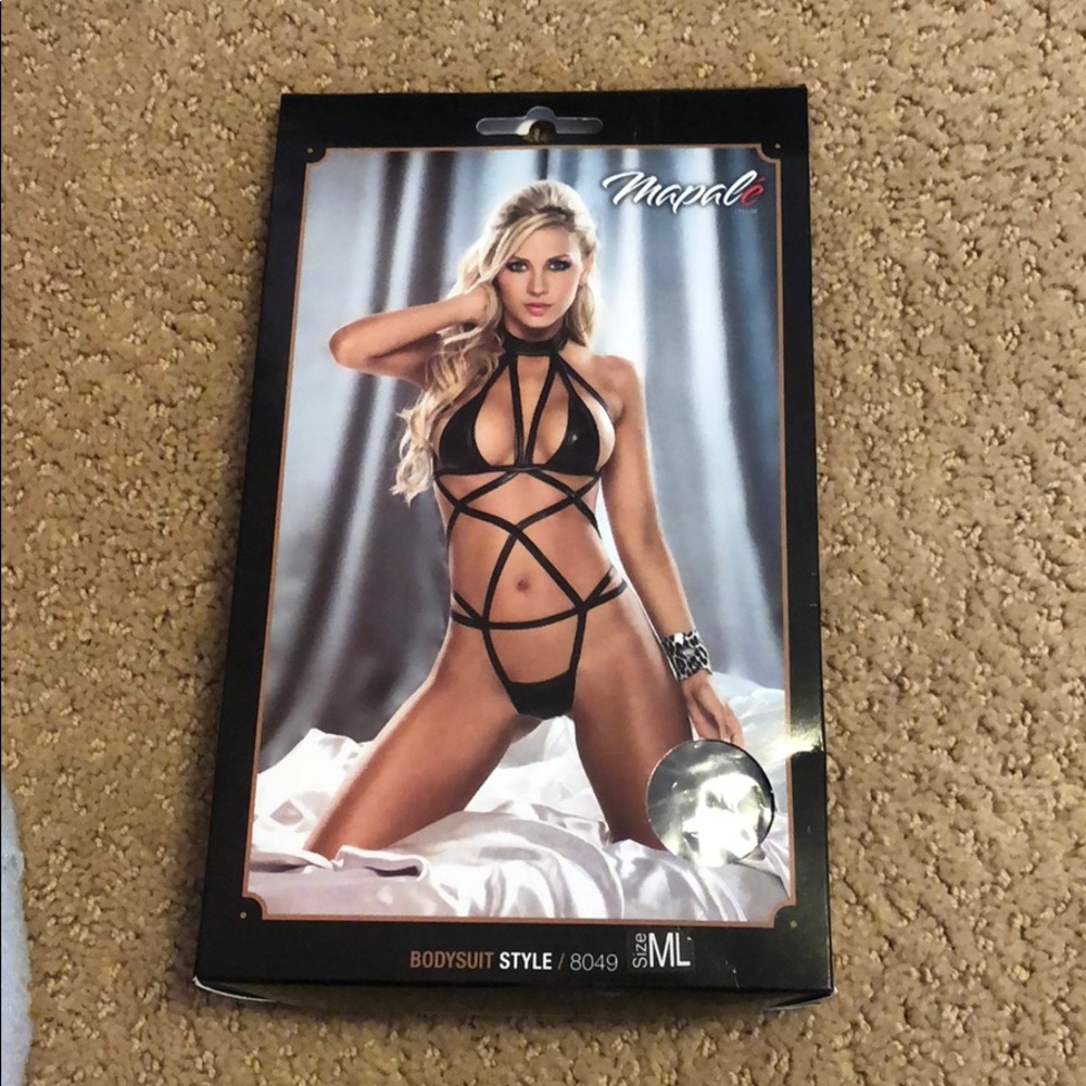 Sexy leather body suit.